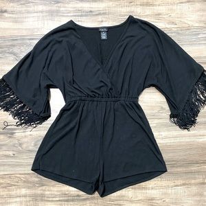 Rue 21, Medium, Black, Fringe, Romper
